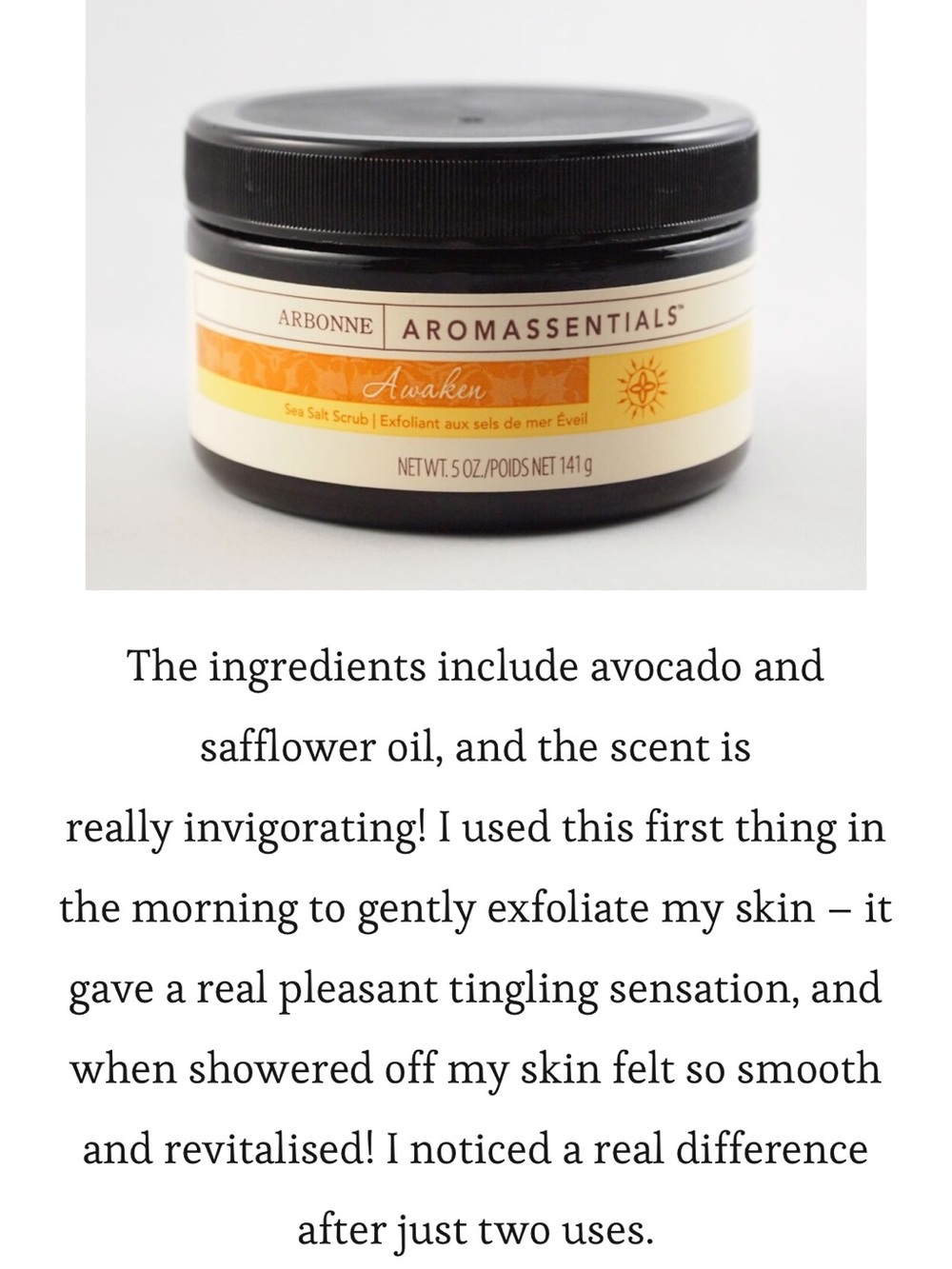 Arbonne Awaken Body Scrub